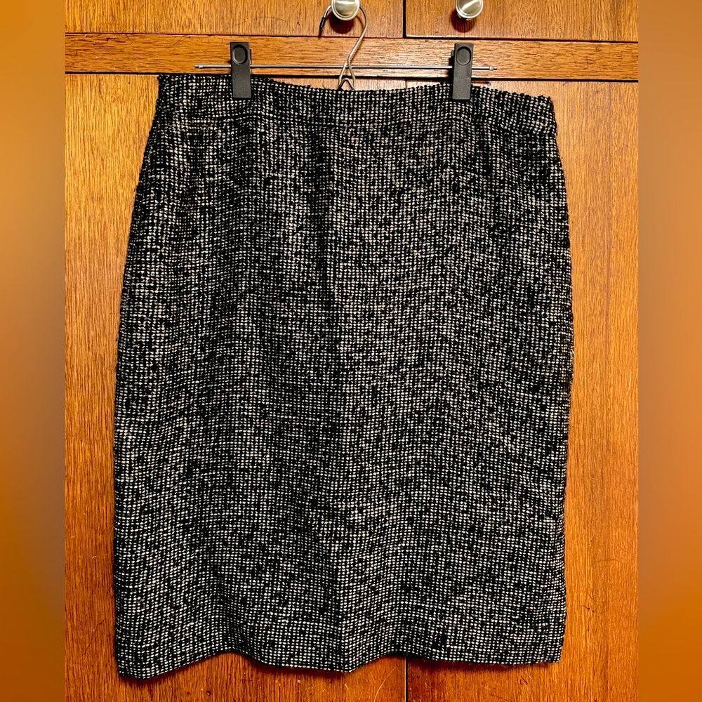 J. Crew wool blend tweed metallic pencil skirt 12